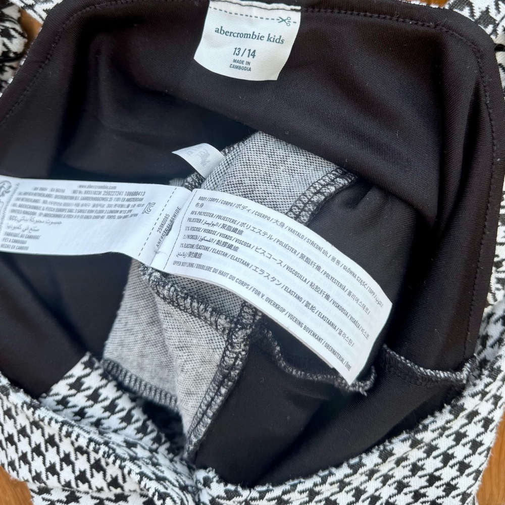 Abercrombie Kids Black & White Girls Houndstooth Jumpsuit - Size 13/14 - Picture 6 of 7